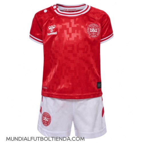 Camiseta Dinamarca Primera Equipación Replica Eurocopa 2024 para niños mangas cortas (+ Pantalones cortos)